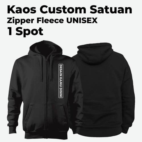 sweater custom fleece hoodie zipper sablon 1 spot